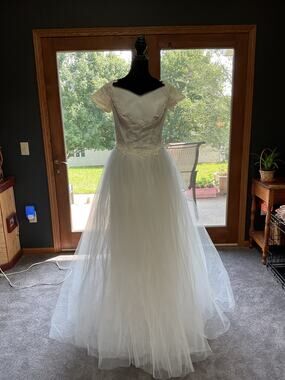 Vtg 1950s Tulle Wedding Dress Cahill Ltd Beverly Hills Smartwear Emma Lange XXS